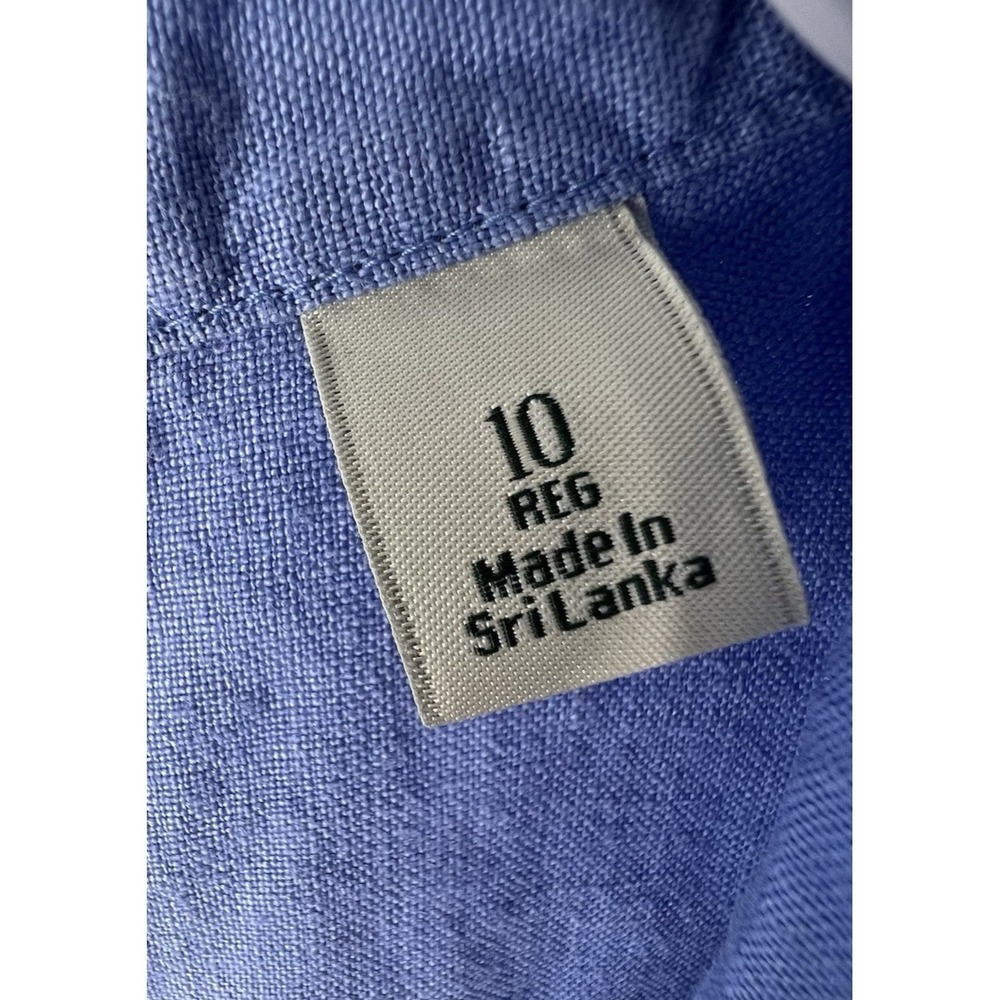 L.L.Bean‎ Womens Blue 100% Linen Sleeveless Shirt Dress Size 10 Reg Effortless - Picture 11 of 13